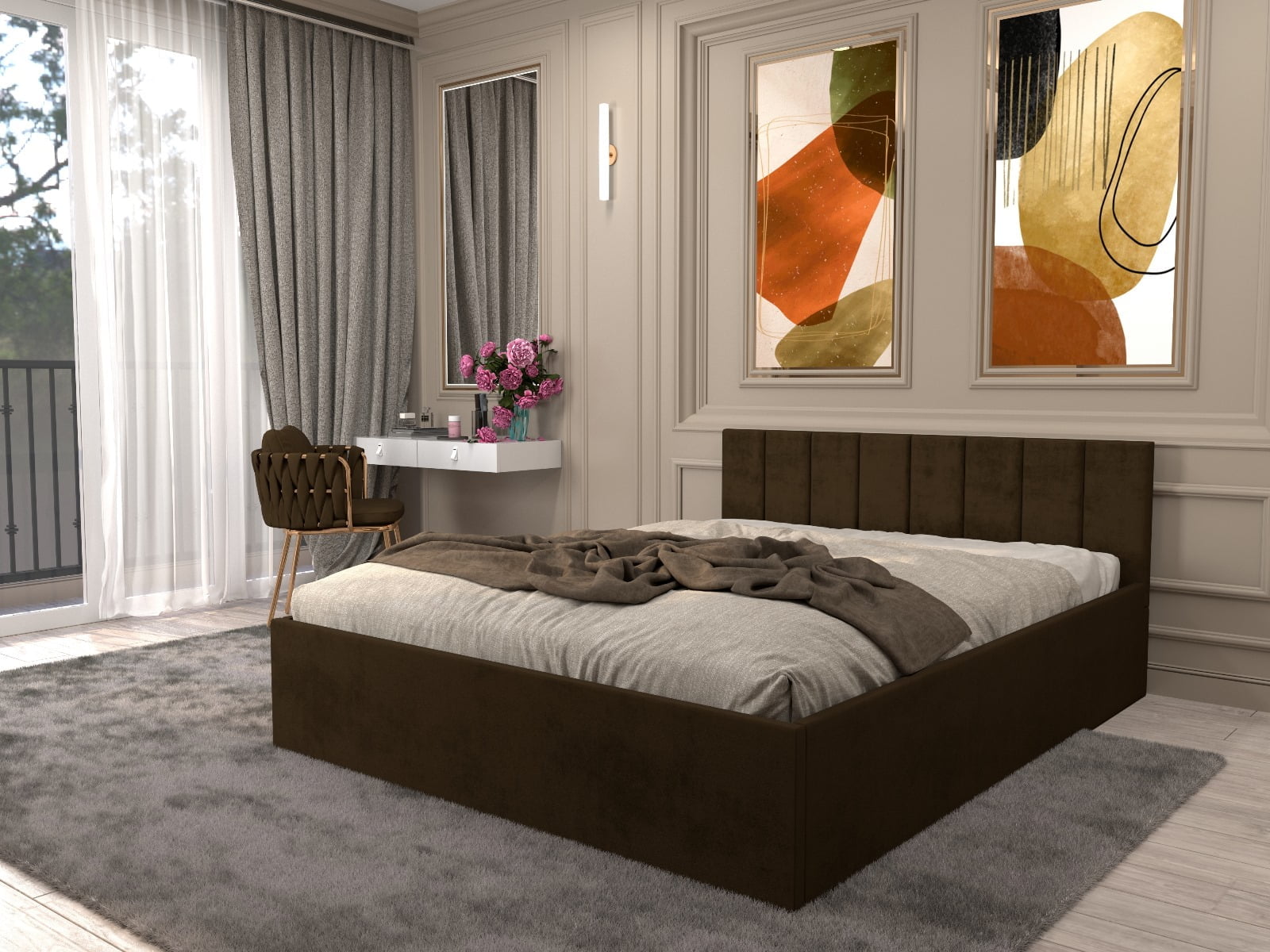 WhatsApp-Image-2023-12-15-at-18.46.02_62e1c132-4.jpg Pat Oliver 120 cm x 200 cm Tapitat Maro Inchis stofa cu saltea - imagine 1