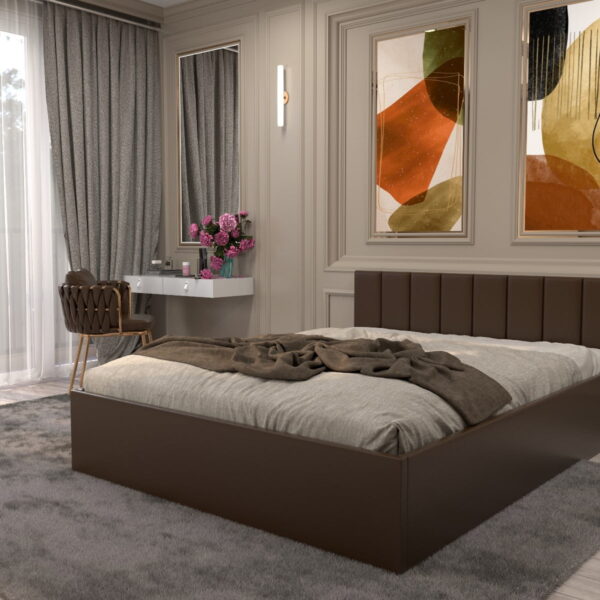 Pat Oliver 120 cm x 200 cm Cu Saltea Maron Piele Ecologica