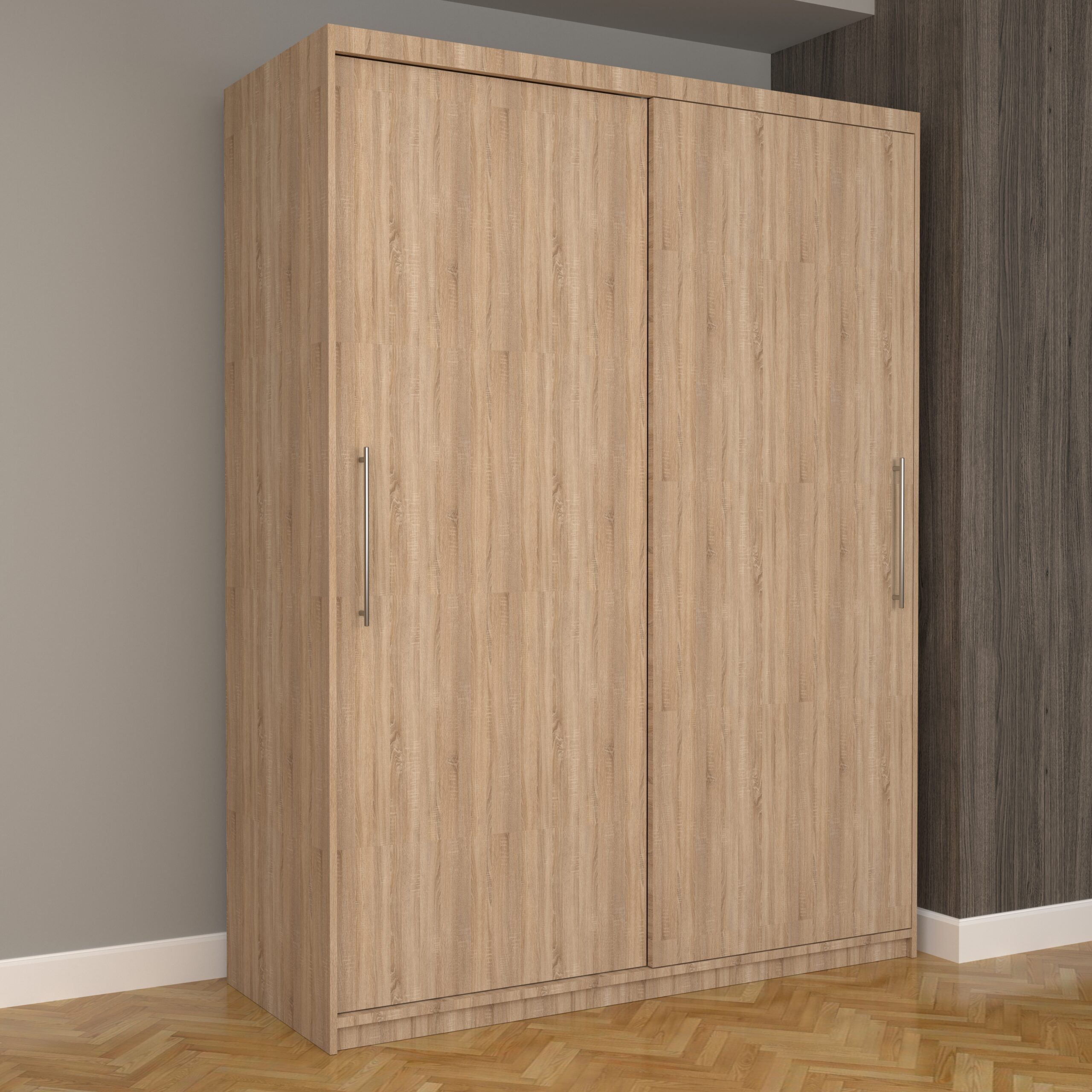 a-16-1-scaled-1.jpg Dulap Dormitor Nova Eco 150 cm x 200 cm, fara oglinda, sonoma cu usi glisante sonoma - imagine 1