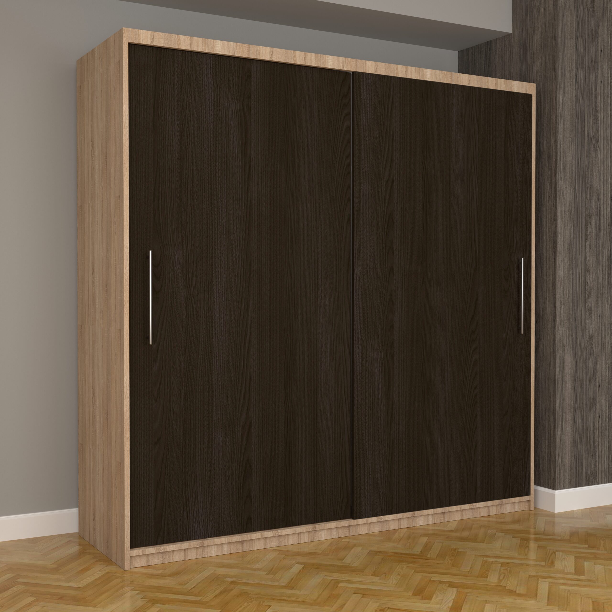 b-10-scaled-1.jpg Dulap Dormitor Nova Eco 200 cm x 200 cm fara oglinda, sonoma cu usi glisante wenge - imagine 1