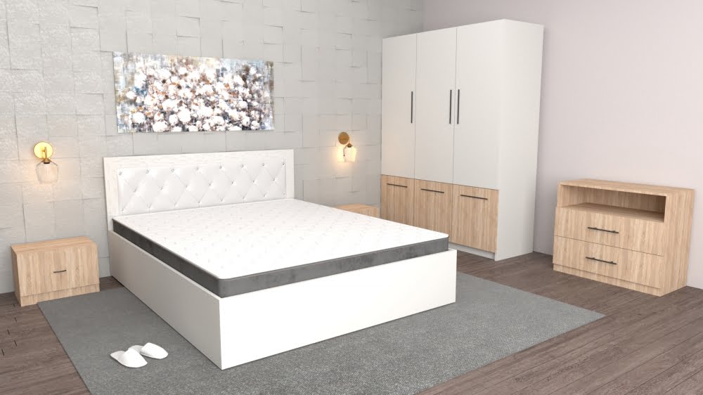 dormitor-lorena-alb-sonoma-cu-comoda-tv-sonoma-dulap-david-albpat-matrimonial-alb-si-noptiere-sonoma.jpg Dormitor Royal Alb Sonoma cu Comoda Tv Sonoma, Dulap David Alb,Pat Matrimonial Alb si Noptiere Sonoma - imagine 1