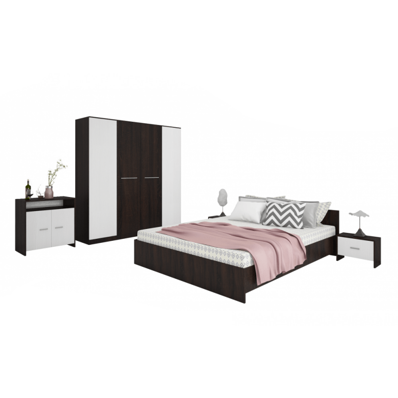 dormitor-lorena-wenge-cu-comoda.png Dormitor Lorena Wenge cu, comoda - imagine 1