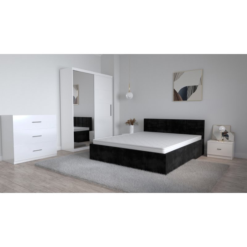 set-dormitor-oliver-alb-cu-pat-tapitat-alb-dulap-lorena-4-usi-noptiere-si-comoda-tv-3-sertare-25.jpg Set Dormitor Oliver Alb cu pat tapitat Negru Dressing 2 usi glisante cu oglinda Noptiere si Comoda TV 3 sertare - imagine 1