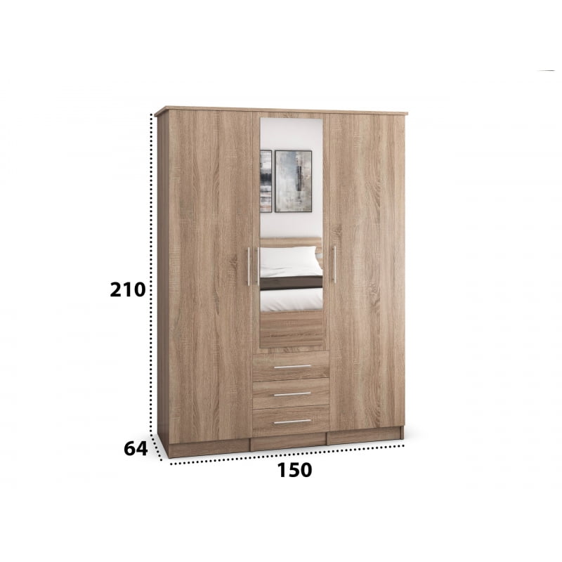 sifonier-szantal-150-cm-lungime-1.jpg Dressing Szantal 3d sonoma 210 x 150 x 64 cm - imagine 2