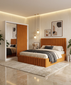 Dormitor Adela Caramiziu cu Dressing Tapitat