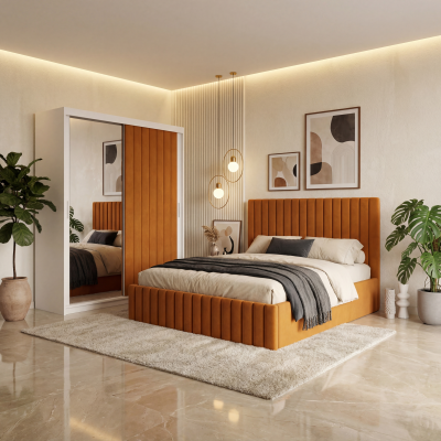 Dormitor Adela Caramiziu cu Dressing Tapitat