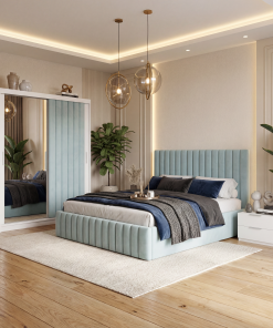 Dormitor Adela Lemon cu Dressing Tapitat