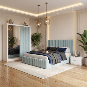 Dormitor Adela Lemon cu Dressing Tapitat