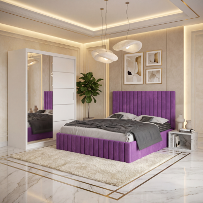 Dormitor Adela Mov Cu Pat Tapitat Dressing 150 Si 2 Noptiere