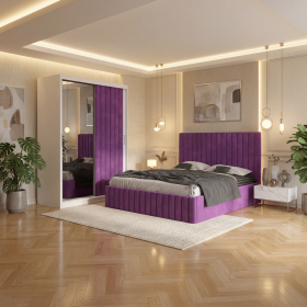 Dormitor Adela Mov cu Dressing Tapitat