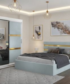 Dormitor Adria Lemon Dressing 150 Tapitat Si Pat cu 2 Noptiere