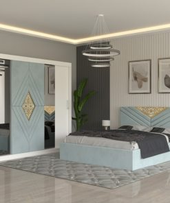 Dormitor Alessa Lemon Dressing 250 Si Pat cu 2 Noptiere