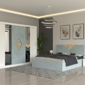 Dormitor Alessa Lemon Dressing 250 Si Pat cu 2 Noptiere