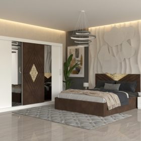 Dormitor Alessa Maro Dressing 250 Si Pat cu 2 Noptiere