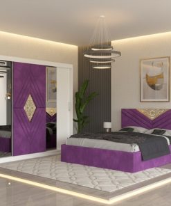 Dormitor Alessa Mov Dressing 250 Si Pat cu 2 Noptiere