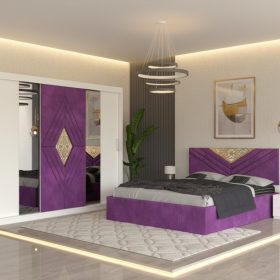 Dormitor Alessa Mov Dressing 250 Si Pat cu 2 Noptiere