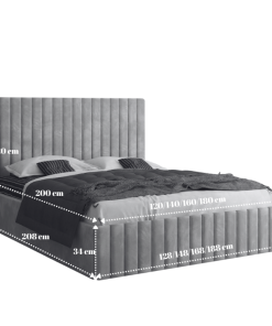 Alternative view of Pat Adela Alb Catifea Premium Cu Noptiere Tapitate