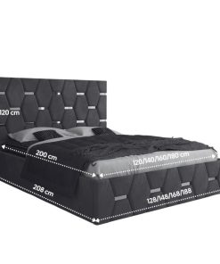 Alternative view of Dormitor Bia Alb Pat Tapitat cu 2 Noptiere si Dressing Tapitat 250