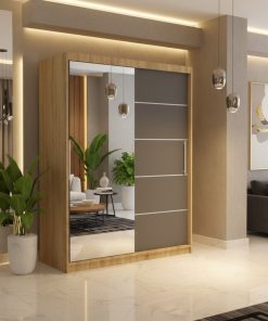 Dresing Delia 150 Sonoma cu Oglinda si Usi Gri