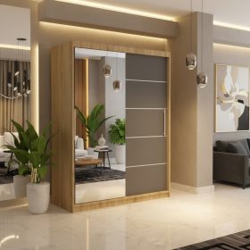 Dresing Delia 150 Sonoma cu Oglinda si Usi Gri