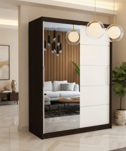 Dresing Delia 150 Wenge cu Oglinda  si Usi Albe