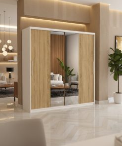 Dresing Delia 200 Alb cu Oglinda si Usi Sonoma