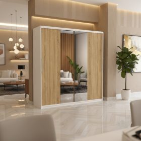 Dresing Delia 200 Alb cu Oglinda si Usi Sonoma