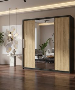 Dresing Delia 200 Gri cu Oglinda si Usi Sonoma