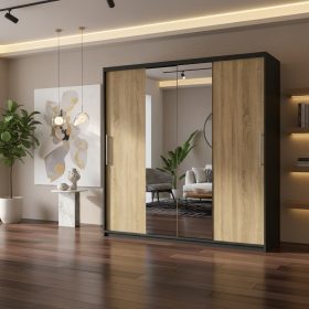 Dresing Delia 200 Gri cu Oglinda si Usi Sonoma