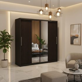 Dresing Delia 200 Gri cu Oglinda  si Usi Wenge