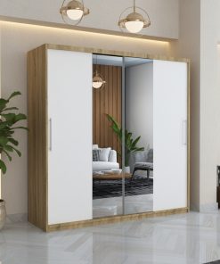 Dresing Delia 200 Sonoma cu Oglinda si Usi Albe