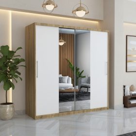 Dresing Delia 200 Sonoma cu Oglinda si Usi Albe