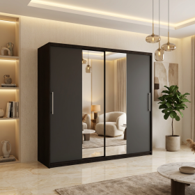 Dresing Delia 200 Wenge cu Oglinda si Usi Gri