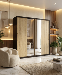 Dresing Delia 200 Wenge cu Oglinda si Usi Sonoma