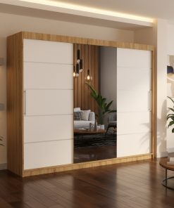 Dresing Delia 250 Sonoma cu Oglinda si Usi Albe