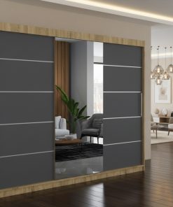 Dresing Delia 250 Sonoma cu Oglinda si Usi Gri