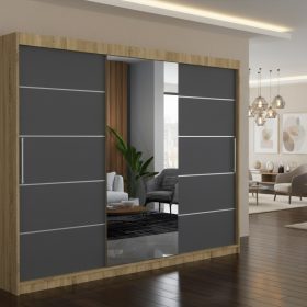 Dresing Delia 250 Sonoma cu Oglinda si Usi Gri