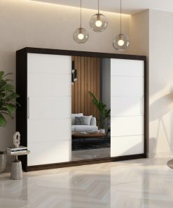 Dresing Delia 250 Wenge cu Oglinda si Usi Albe