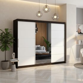 Dresing Delia 250 Wenge cu Oglinda si Usi Albe