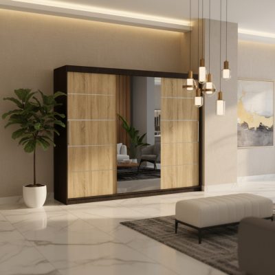 Dresing Delia 250 Wenge cu Oglinda si Usi Sonoma