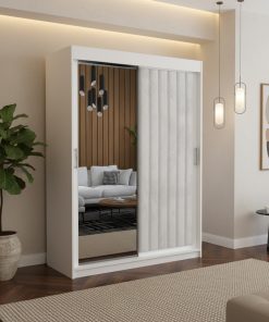 Dressing Tapitat ADELA Alb Cu Oglinda