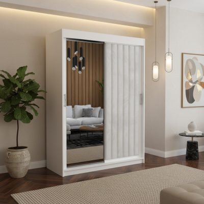 Dressing Tapitat ADELA Alb Cu Oglinda