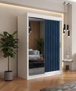 Dressing Tapitat ADELA Albastru Cu Oglinda