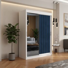 Dressing Tapitat ADELA Albastru Cu Oglinda