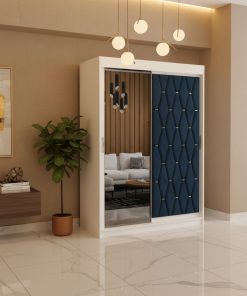 Dressing Tapitat Albastru Iris Cu Oglinda