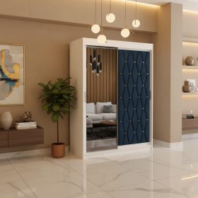 Dressing Tapitat Albastru Iris Cu Oglinda