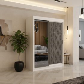 Dressing Tapitat Iris Gri Cu Oglinda