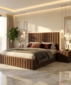 Pat Adela Maro Catifea Premium Cu Noptiere Tapitate