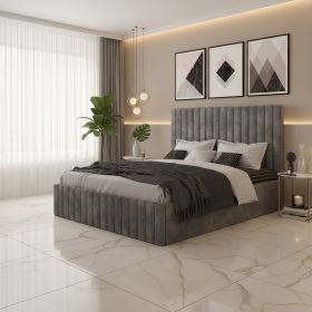 Pat Tapitat  Adela Gri Catifea Premium