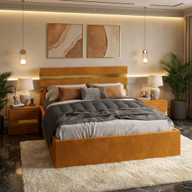 Pat Tapitat Adria Caramiziu Cu Noptiere Tapitate